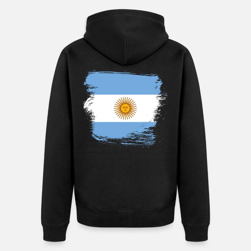 Drapeau de l’Argentine - Veste à capuche bio Premium Unisexe - noir