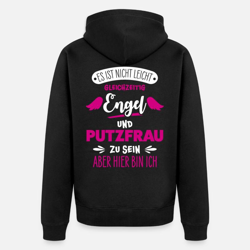 Femme de ménage drôle - Veste à capuche bio Premium Unisexe - noir