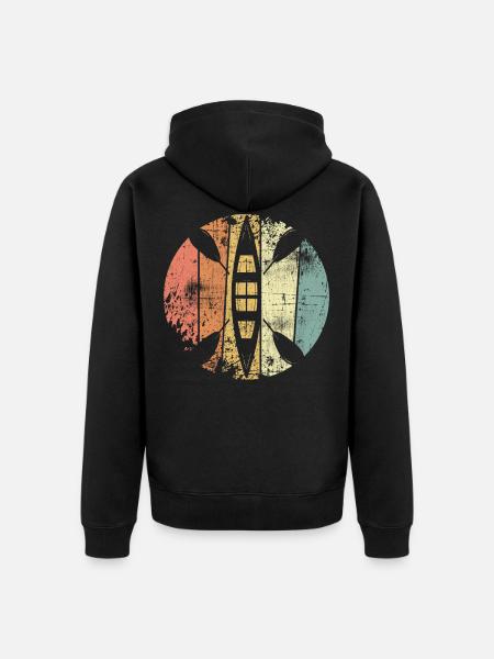Kayak retro - Unisex Premium Organic Zip Hoodie - black