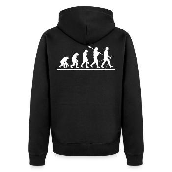 Nordic Walking Evolution - Unisex Premium Organic Zip Hoodie - black - Back - Nico (187cm)