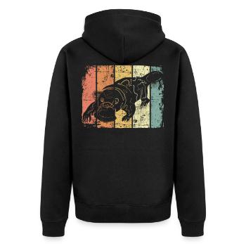 Platypus Australia - Unisex Premium Organic Zip Hoodie - black - Back - Nico (187cm)