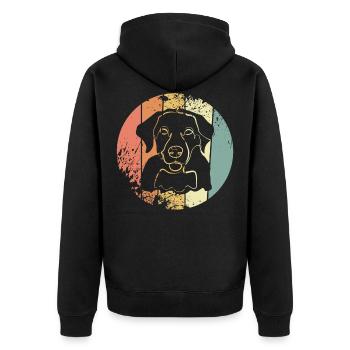 Labrador - Unisex Premium Organic Zip Hoodie - black - Back - Nico (187cm)