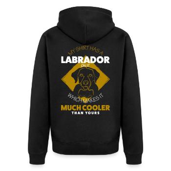 Labrador - Unisex Premium Bio Zip Hoodie - Schwarz - Hinten - Nico (187cm)