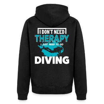 Diving Divers - Unisex Premium Organic Zip Hoodie - black - Back - Nico (187cm)