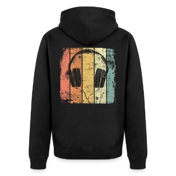 Musique rétro - Veste à capuche bio Premium Unisexe - noir - Dos - Nico (187cm)