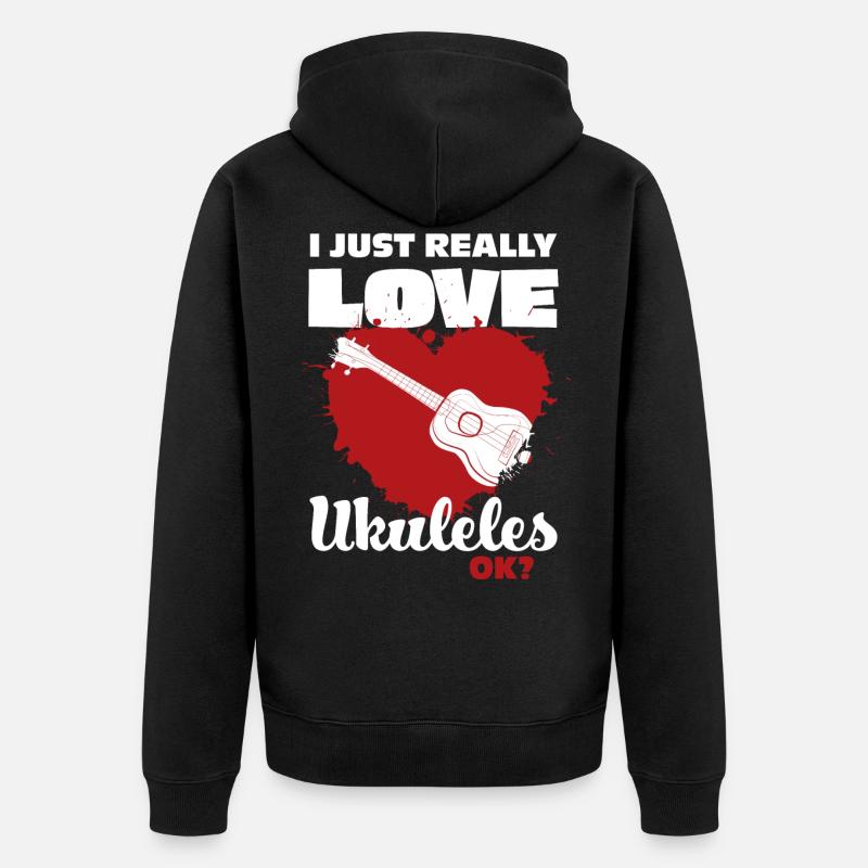 Ukulele - Unisex Premium Bio Zip Hoodie - Schwarz