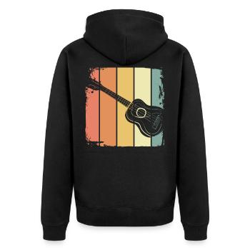 Ukulele - Unisex Premium Bio Zip Hoodie - Schwarz - Hinten - Nico (187cm)