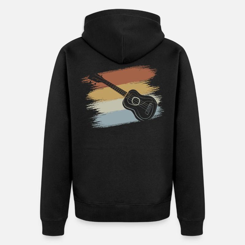 Ukulele retro - Unisex Premium Bio Zip Hoodie - Schwarz