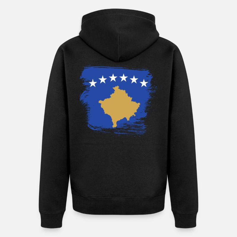Drapeau du Kosovo - Veste à capuche bio Premium Unisexe - noir