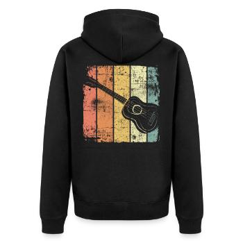 Ukulele vintage - Unisex Premium Bio Zip Hoodie - Schwarz - Hinten - Nico (187cm)