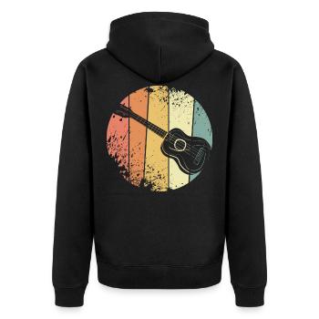 Ukulele - Unisex Premium Bio Zip Hoodie - Schwarz - Hinten - Nico (187cm)