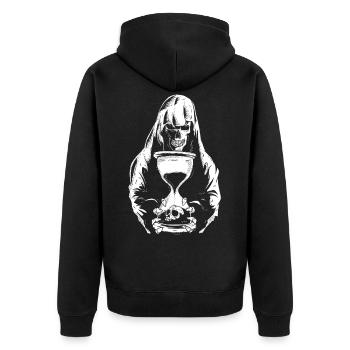 the dead death grim hourglass hourglass - Unisex Premium Organic Zip Hoodie - black - Back - Nico (187cm)