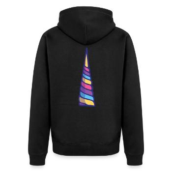 unicorn horn colorful rainbow - Unisex Premium Organic Zip Hoodie - black - Back - Nico (187cm)