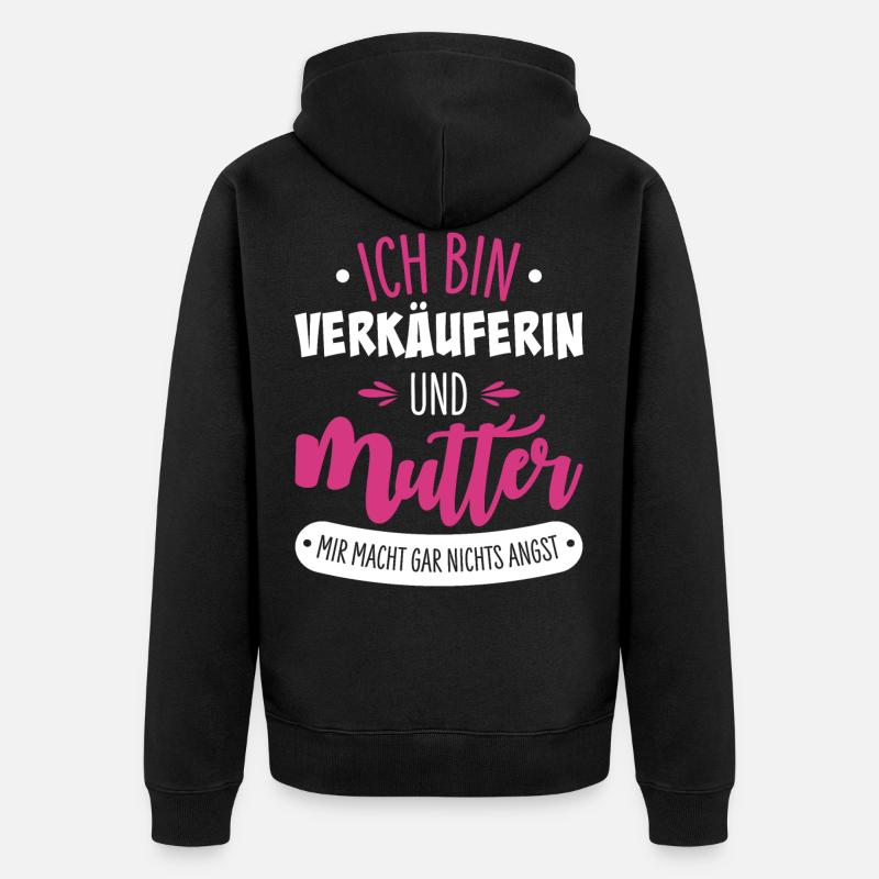Verkäuferin Mutter - Unisex Premium Bio Zip Hoodie - Schwarz