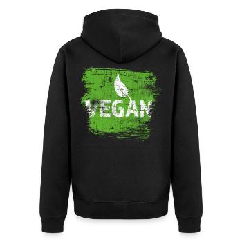 Vegan - Veste à capuche bio Premium Unisexe - noir - Dos - Nico (187cm)