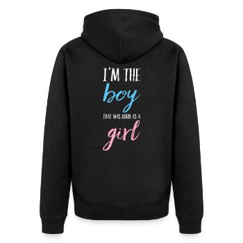Transgender Transgirl Trans Gift - Veste à capuche bio Premium Unisexe - noir - Dos - Nico (187cm)