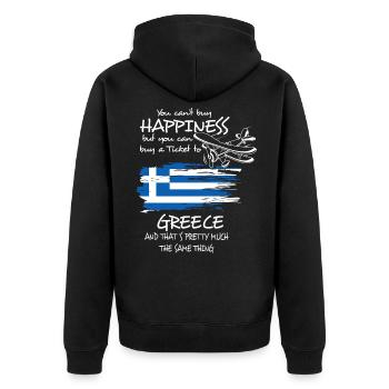 Grèce Grèce - Veste à capuche bio Premium Unisexe - noir - Dos - Nico (187cm)