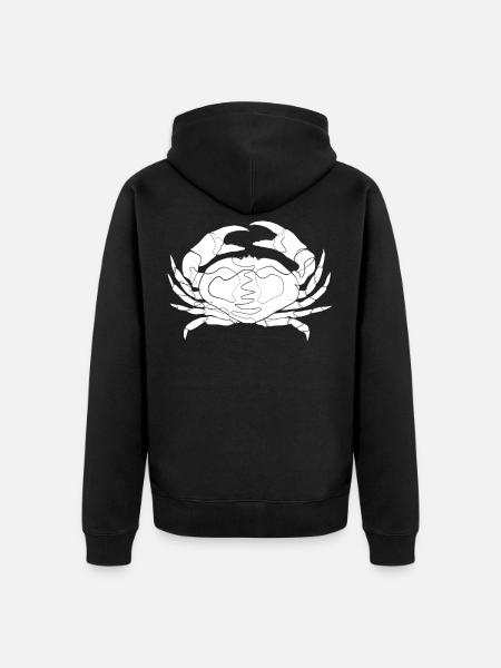 Crab Crab - Unisex Premium Organic Zip Hoodie - black