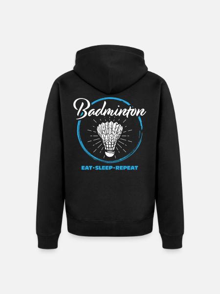 Badminton - Unisex Premium Organic Zip Hoodie - black