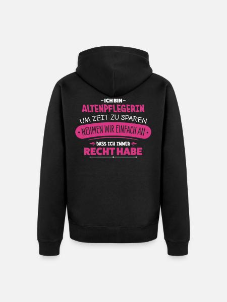Altenpflegerin - Unisex Premium Bio Zip Hoodie - Schwarz