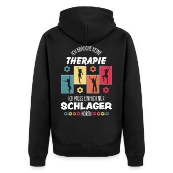 Schlager - Unisex Premium Bio Zip Hoodie - Schwarz - Hinten - Nico (187cm)