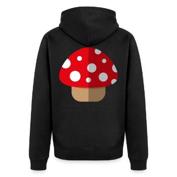 Champignon à mouches - Veste à capuche bio Premium Unisexe - noir - Dos - Nico (187cm)