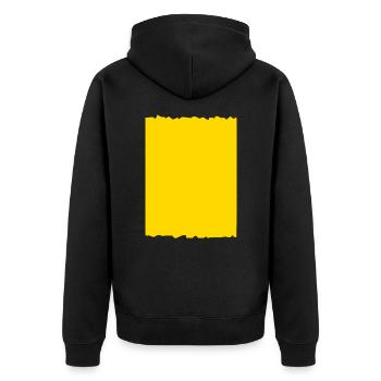 background yellow - Unisex Premium Organic Zip Hoodie - black - Back - Nico (187cm)