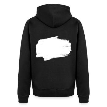 background painted white - Unisex Premium Organic Zip Hoodie - black - Back - Nico (187cm)