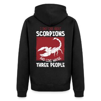 Scorpion - Unisex Premium Organic Zip Hoodie - black - Back - Nico (187cm)