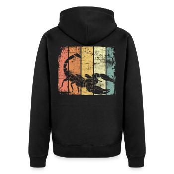 Scorpion - Unisex Premium Organic Zip Hoodie - black - Back - Nico (187cm)
