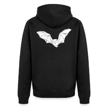 Bat - Unisex Premium Organic Zip Hoodie - black - Back - Nico (187cm)