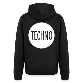 Techno - Veste à capuche bio Premium Unisexe - noir - Dos - Nico (187cm)