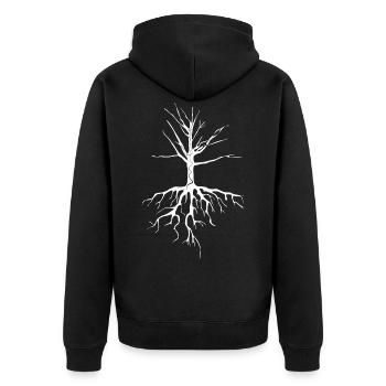 Baum - Unisex Premium Bio Zip Hoodie - Schwarz - Hinten - Nico (187cm)