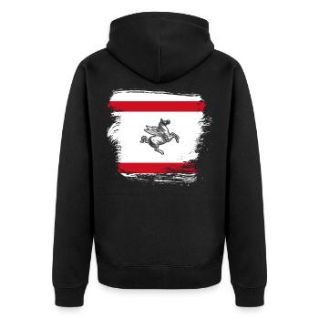 Tuscany Italy - Unisex Premium Organic Zip Hoodie - black - Back - Nico (187cm)