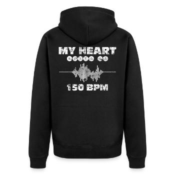 Musique techno - Veste à capuche bio Premium Unisexe - noir - Dos - Nico (187cm)
