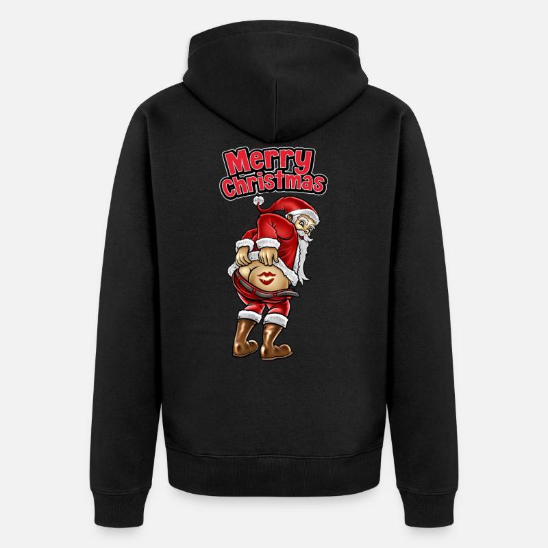 Frohe Weihnachten - Unisex Premium Bio Zip Hoodie - Schwarz