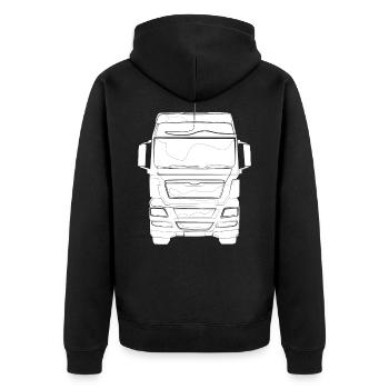 Camionneur - Veste à capuche bio Premium Unisexe - noir - Dos - Nico (187cm)