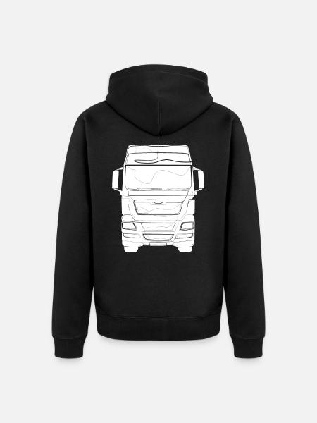 Trucker LKW - Unisex Premium Bio Zip Hoodie - Schwarz