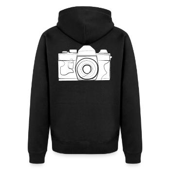 Appareil photo - Veste à capuche bio Premium Unisexe - noir - Dos - Nico (187cm)