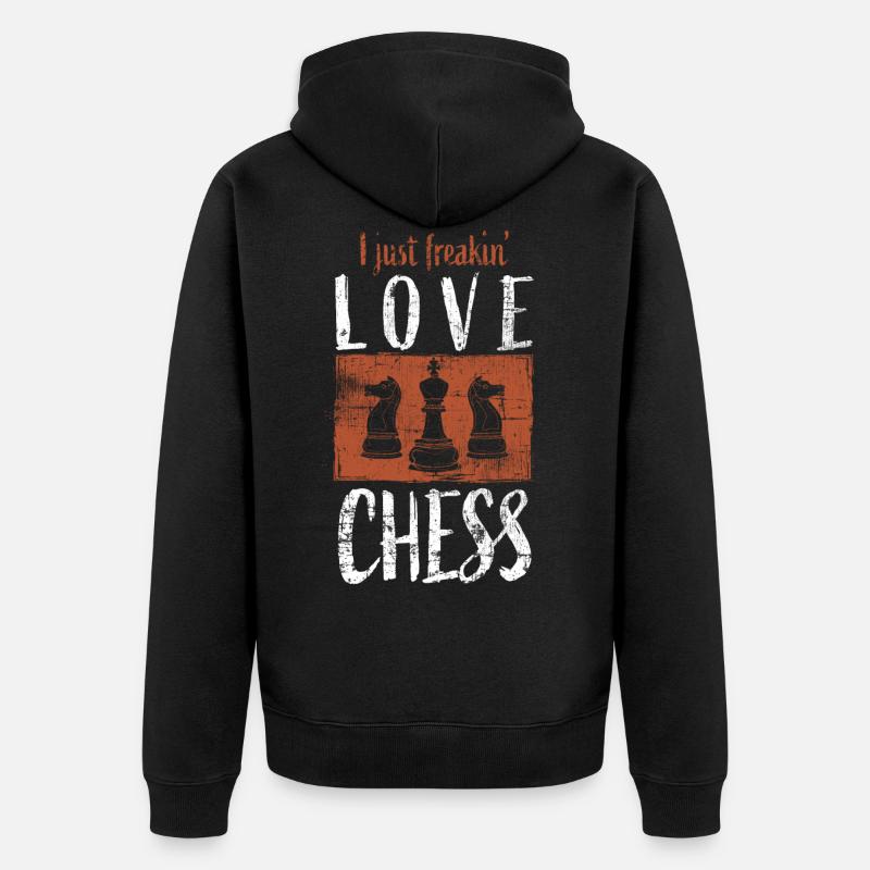 Schach - Unisex Premium Bio Zip Hoodie - Schwarz