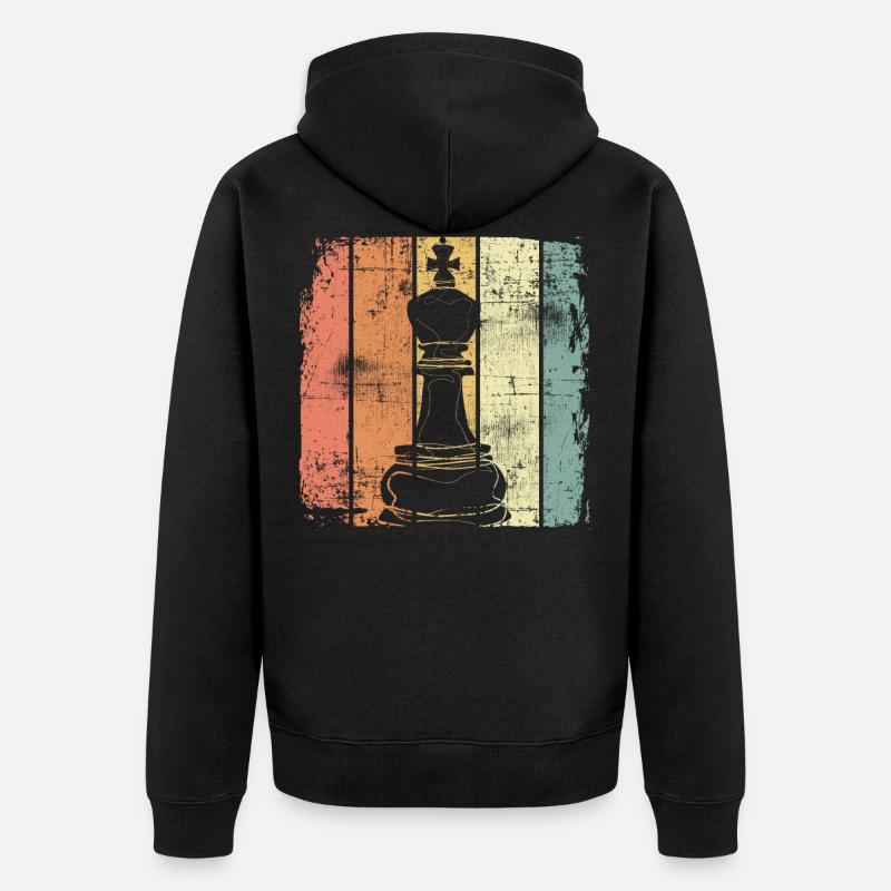 Échecs - Veste à capuche bio Premium Unisexe - noir