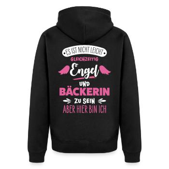Pâtissière Boulanger - Veste à capuche bio Premium Unisexe - noir - Dos - Nico (187cm)