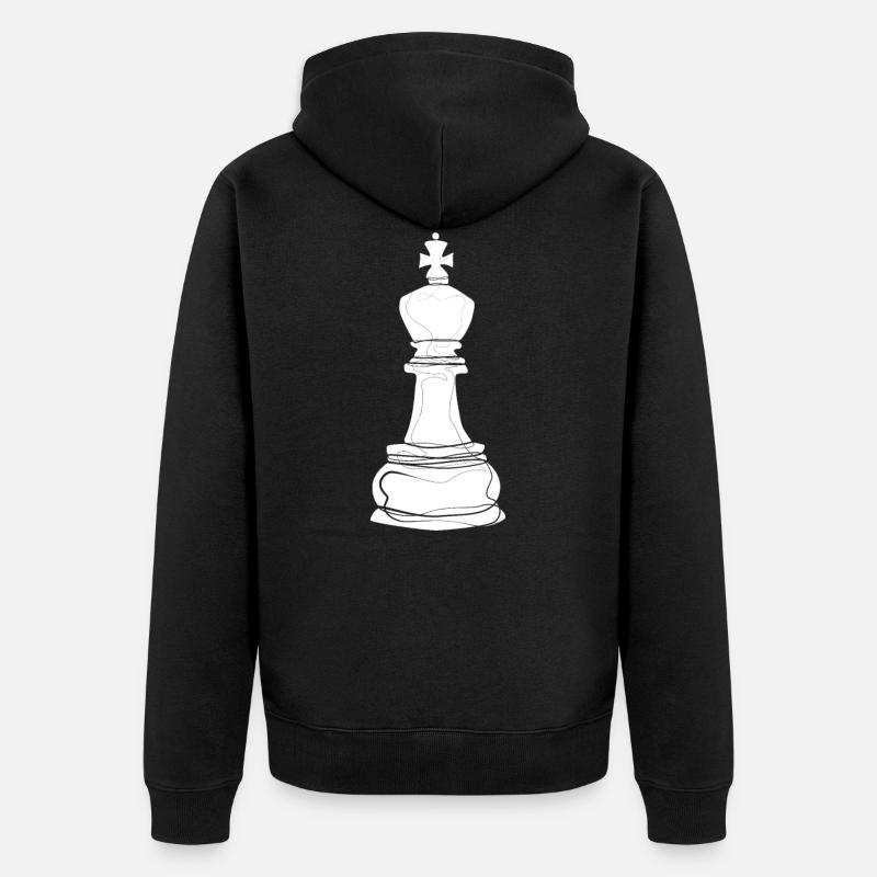 Schach König - Unisex Premium Bio Zip Hoodie - Schwarz