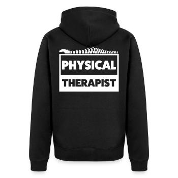 Physiotherapist - Unisex Premium Organic Zip Hoodie - black - Back - Nico (187cm)