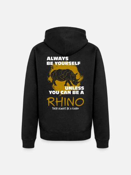 Nashorn - Unisex Premium Bio Zip Hoodie - Schwarz