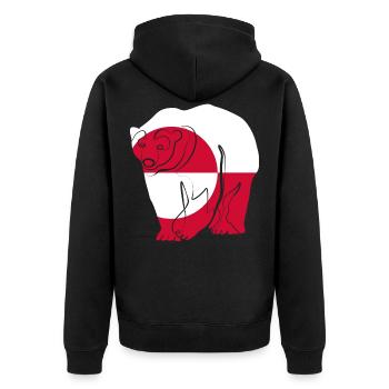 Greenland - Unisex Premium Organic Zip Hoodie - black - Back - Nico (187cm)