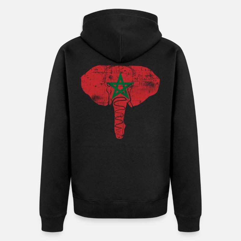 Drapeau marocain - Veste à capuche bio Premium Unisexe - noir