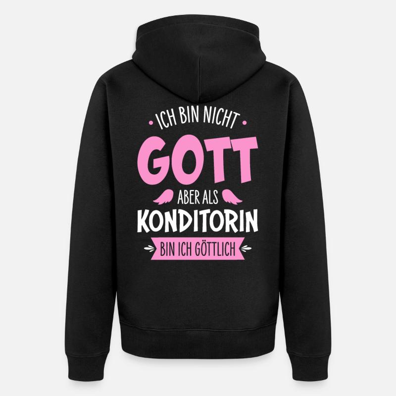 Konditorin - Unisex Premium Bio Zip Hoodie - Schwarz