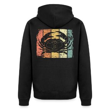 Krebs - Unisex Premium Bio Zip Hoodie - Schwarz - Hinten - Nico (187cm)