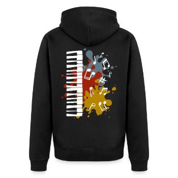 Musique rétro piano - Veste à capuche bio Premium Unisexe - noir - Dos - Nico (187cm)
